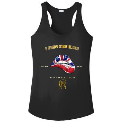 I The King Gift Biting Lips Union Jack Coronation Novelty Gift Ladies PosiCharge Competitor Racerback Tank