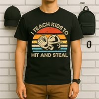 I Teach Kids To Hit And Steal Funny Retro Vintage Baseball T-Shirt