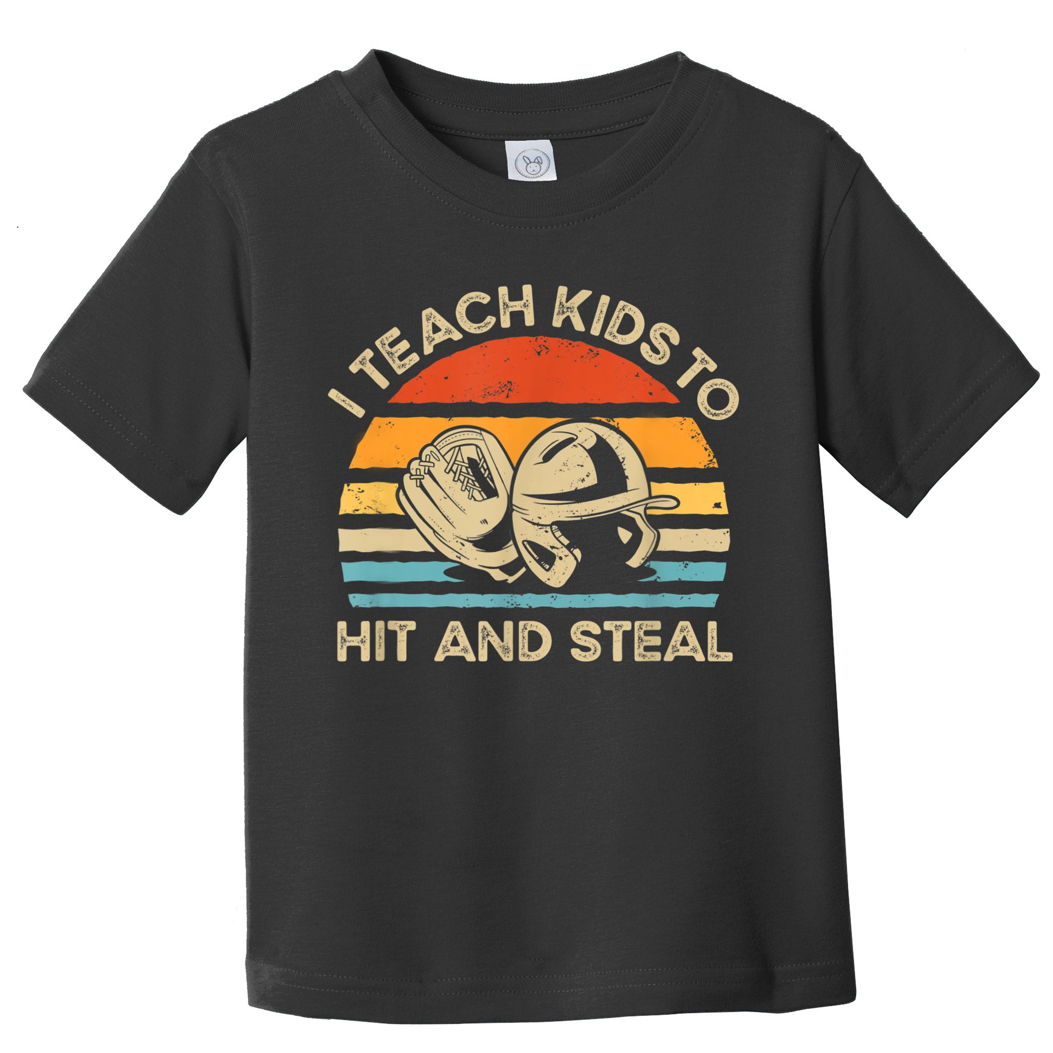 I Teach Kids To Hit And Steal Funny Retro Vintage Baseball Toddler T-Shirt