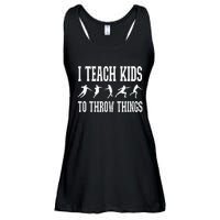 I Teach Kids To Throw Things Track & Field Coach Ladies Essential Flowy Tank