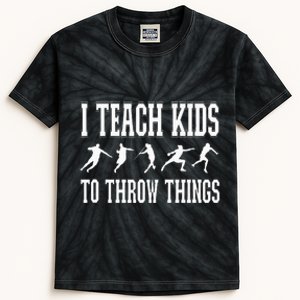 I Teach Kids To Throw Things Track & Field Coach Kids Tie-Dye T-Shirt