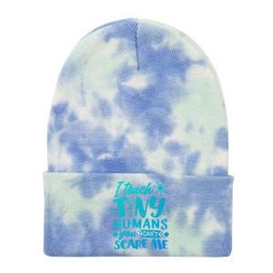 I Teach Kinder Kindergarten Teacher Team Cute Gift Tie Dye 12in Knit Beanie