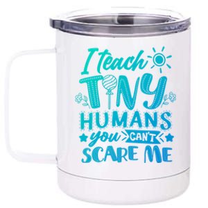 I Teach Kinder Kindergarten Teacher Team Cute Gift 12 oz Stainless Steel Tumbler Cup