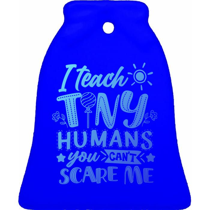 I Teach Kinder Kindergarten Teacher Team Cute Gift Ceramic Bell Ornament