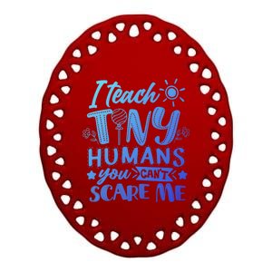 I Teach Kinder Kindergarten Teacher Team Cute Gift Ceramic Oval Ornament