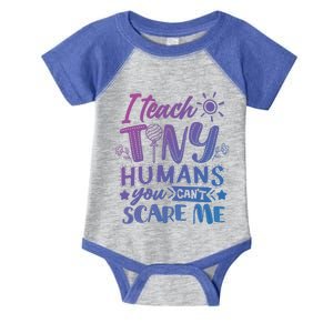 I Teach Kinder Kindergarten Teacher Team Cute Gift Infant Baby Jersey Bodysuit