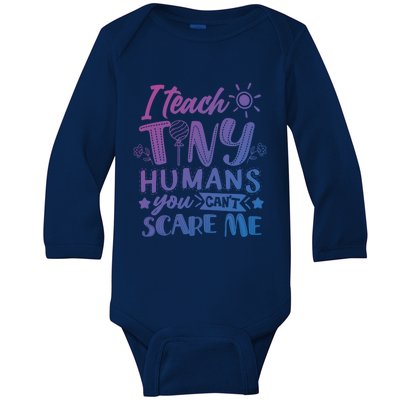 I Teach Kinder Kindergarten Teacher Team Cute Gift Baby Long Sleeve Bodysuit