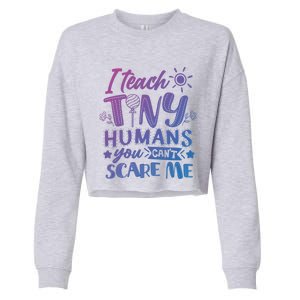 I Teach Kinder Kindergarten Teacher Team Cute Gift Cropped Pullover Crew