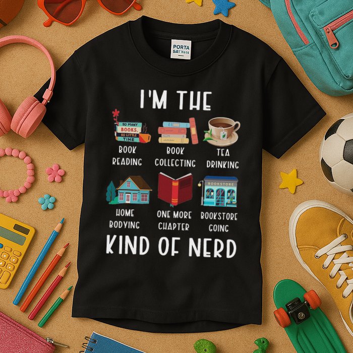 I'm The Kind Of Nerd Funny Book Reading Kids T-Shirt