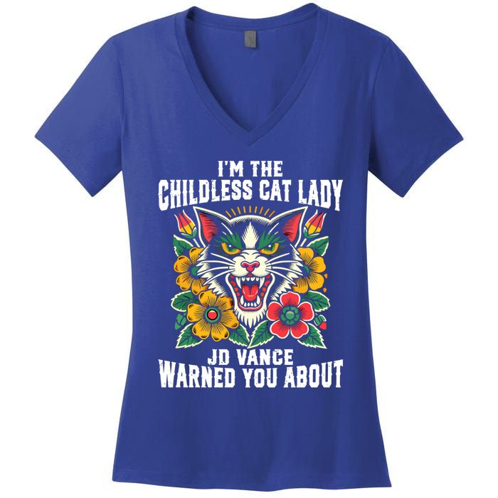 IM The Less Cat Lady Jd Vance Warned You About Cute Gift Women's V-Neck T-Shirt