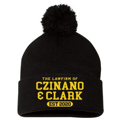 Iowa The Lawfirm Of Czinado Clark Black Pom Pom 12in Knit Beanie