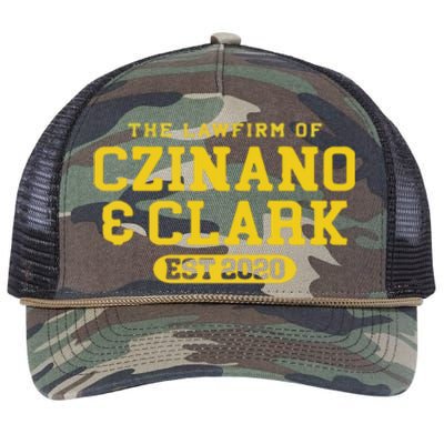 Iowa The Lawfirm Of Czinado Clark Black Retro Rope Trucker Hat Cap