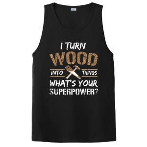 I Turn Lumber Into Things Gift Cool Gift Carpenter Woodworking Great Gift PosiCharge Competitor Tank