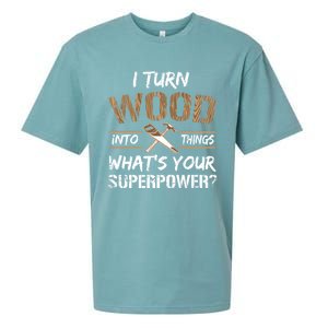 I Turn Lumber Into Things Gift Cool Gift Carpenter Woodworking Great Gift Sueded Cloud Jersey T-Shirt