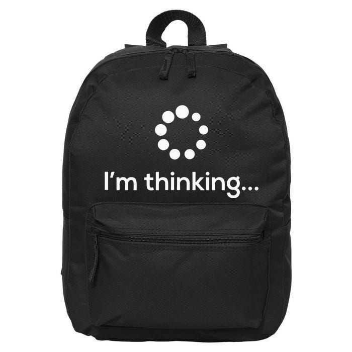 Im Thinking Loading Processing Buffering Humor Fun 16 in Basic Backpack