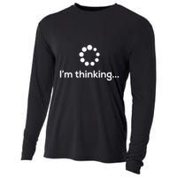 Im Thinking Loading Processing Buffering Humor Fun Cooling Performance Long Sleeve Crew