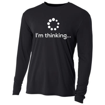 Im Thinking Loading Processing Buffering Humor Fun Cooling Performance Long Sleeve Crew