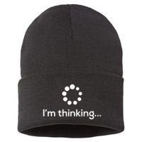 Im Thinking Loading Processing Buffering Humor Fun Sustainable Knit Beanie