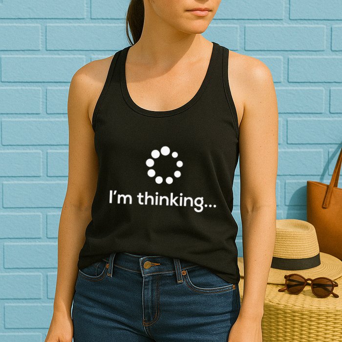 Im Thinking Loading Processing Buffering Humor Fun Womens Tank Top