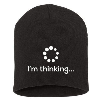 Im Thinking Loading Processing Buffering Humor Fun Short Acrylic Beanie