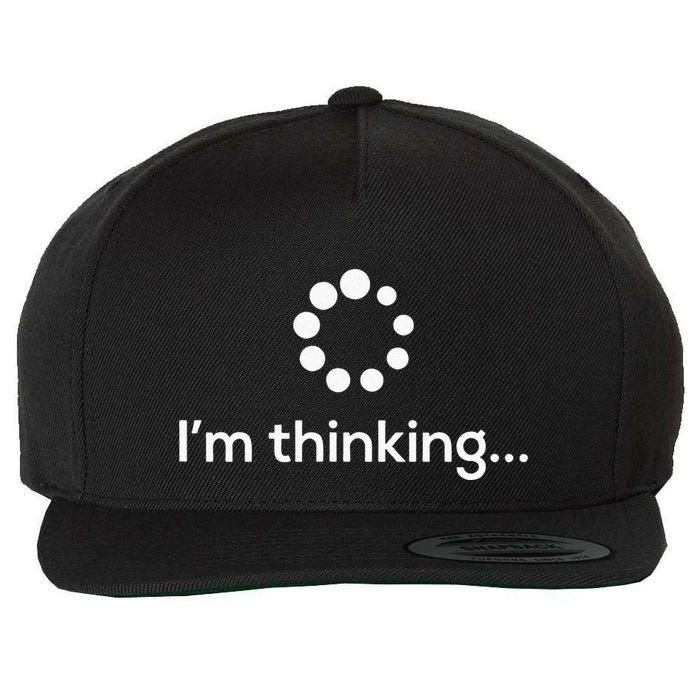 Im Thinking Loading Processing Buffering Humor Fun Wool Snapback Cap