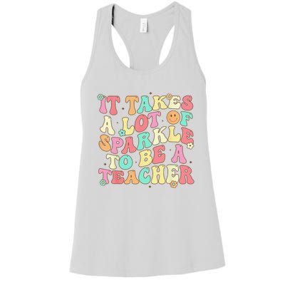 It Takes Lots Of Sparkle To Be A Teacher Retro Teacher Women's Racerback Tank