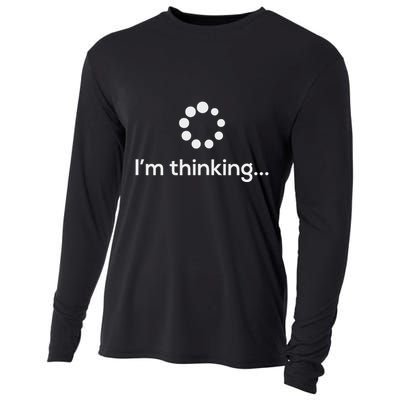IM Thinking Loading Processing Buffering Humor Fun Cooling Performance Long Sleeve Crew