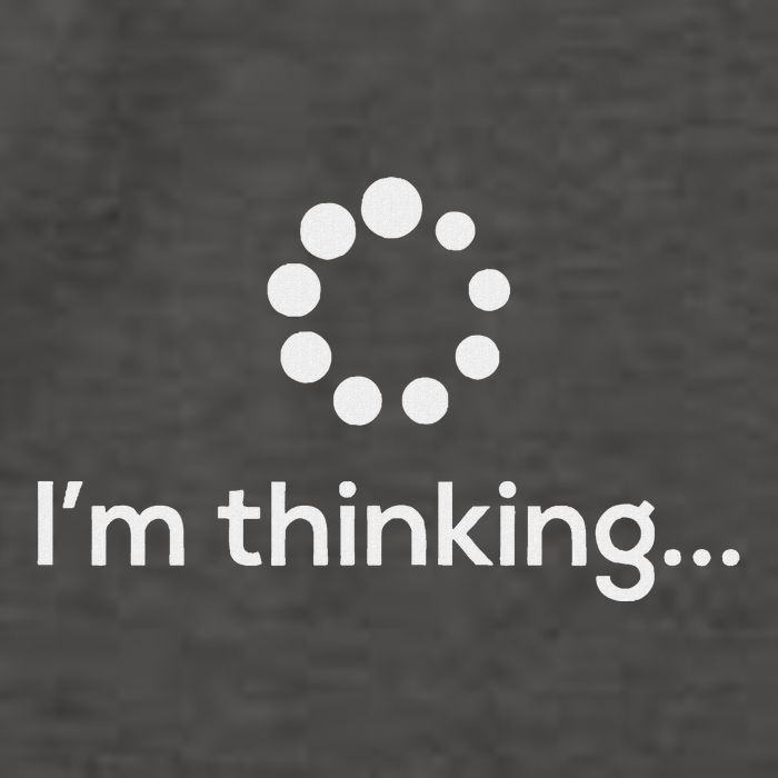 IM Thinking Loading Processing Buffering Humor Fun Vector Backpack