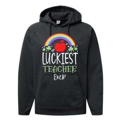 Irish Teacher Luckiest Teacher Ever St Patricks Day School Performance Fleece Hoodie