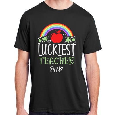 Irish Teacher Luckiest Teacher Ever St Patricks Day School Adult ChromaSoft Performance T-Shirt