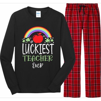 Irish Teacher Luckiest Teacher Ever St Patricks Day School Long Sleeve Pajama Set