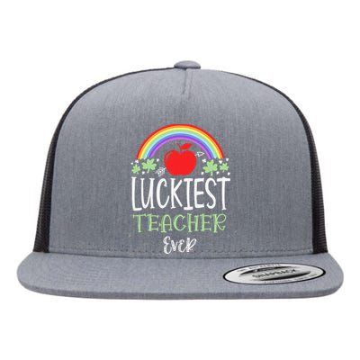 Irish Teacher Luckiest Teacher Ever St Patricks Day School Flat Bill Trucker Hat