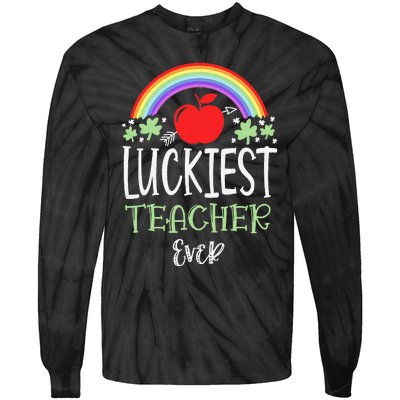 Irish Teacher Luckiest Teacher Ever St Patricks Day School Tie-Dye Long Sleeve Shirt