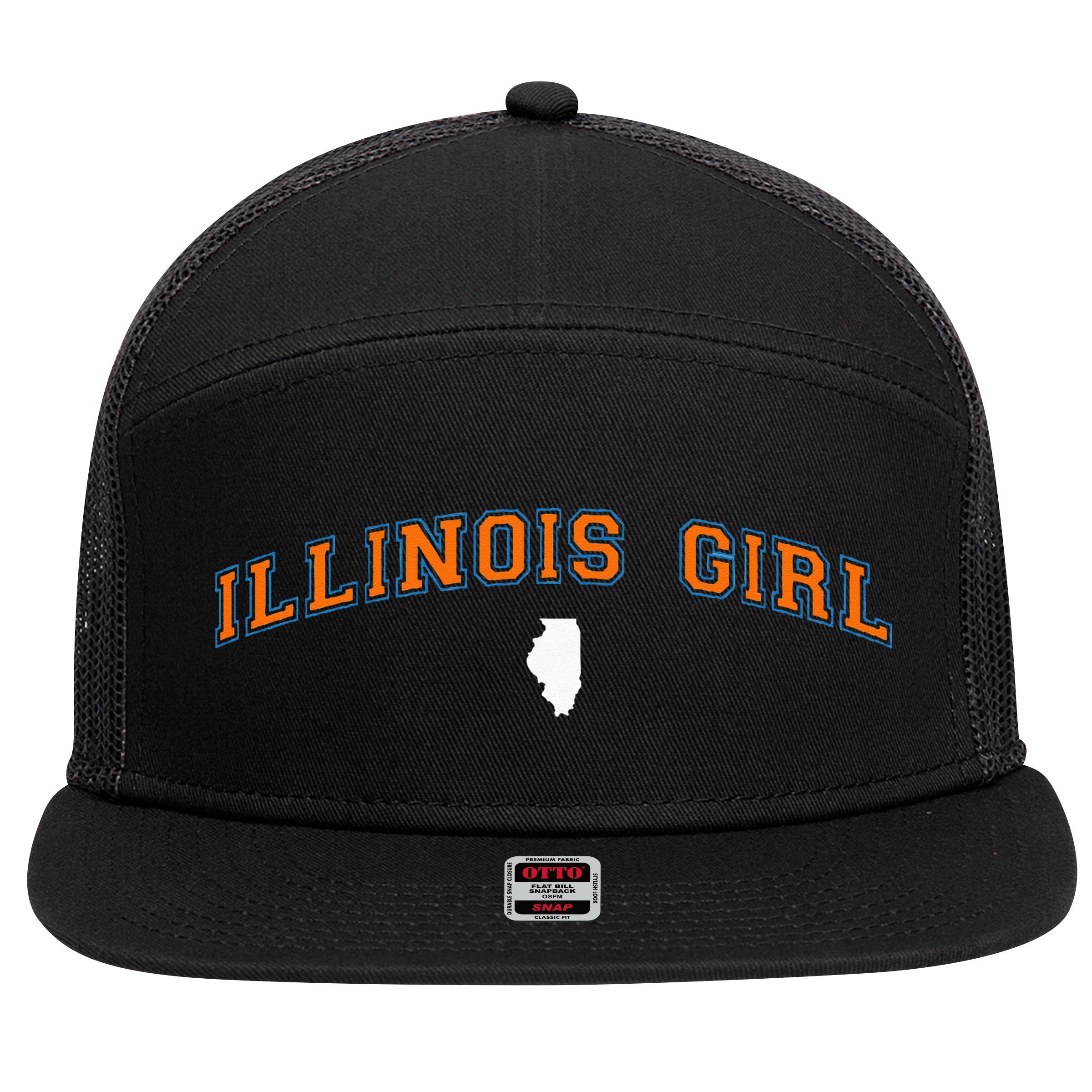 Illinois The Land Of Lincoln 7 Panel Mesh Trucker Snapback Hat