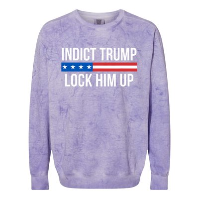 Indict Trump Lock Him Up Colorblast Crewneck Sweatshirt