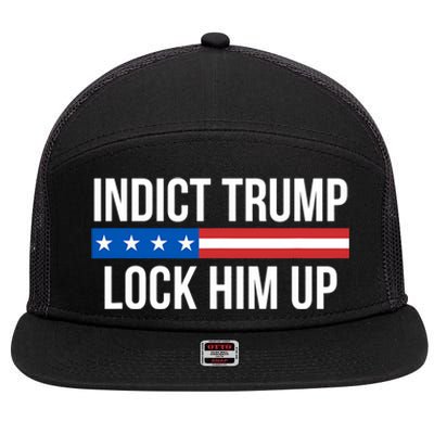 Indict Trump Lock Him Up 7 Panel Mesh Trucker Snapback Hat