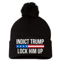 Indict Trump Lock Him Up Pom Pom 12in Knit Beanie