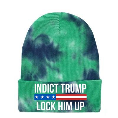 Indict Trump Lock Him Up Tie Dye 12in Knit Beanie