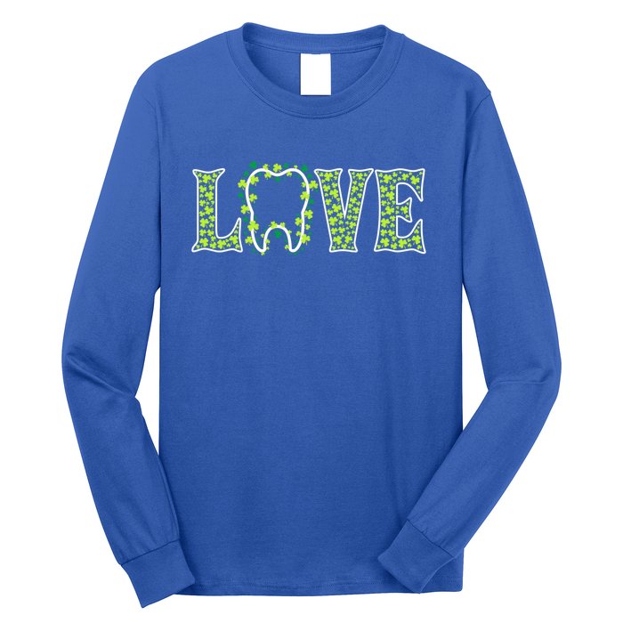 Irish Tooth Love Shamrock Dentist St Patricks Day Adult Cute Gift Long Sleeve Shirt