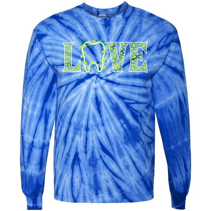 Irish Tooth Love Shamrock Dentist St Patricks Day Adult Cute Gift Tie-Dye Long Sleeve Shirt