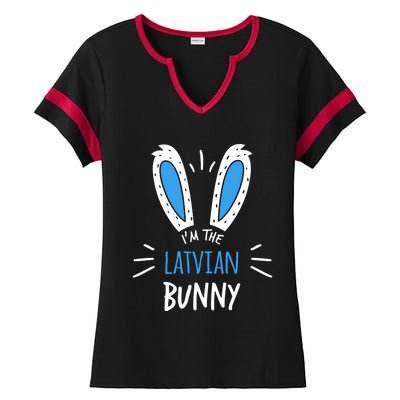 I'm The Latvian Bunny Ears Latvia Easter Sunday Great Gift Ladies Halftime Notch Neck Tee