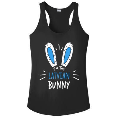 I'm The Latvian Bunny Ears Latvia Easter Sunday Great Gift Ladies PosiCharge Competitor Racerback Tank