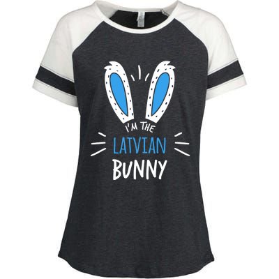 I'm The Latvian Bunny Ears Latvia Easter Sunday Great Gift Enza Ladies Jersey Colorblock Tee