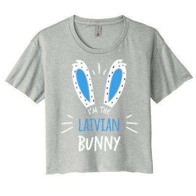 I'm The Latvian Bunny Ears Latvia Easter Sunday Great Gift Women's Crop Top Tee