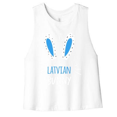 I'm The Latvian Bunny Ears Latvia Easter Sunday Great Gift Women's Racerback Cropped Tank