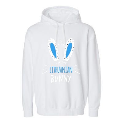 I'm The Lithuanian Bunny Ears Lithuania Easter Sunday Gift Garment-Dyed Fleece Hoodie