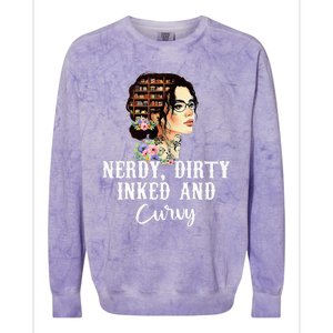 Inked Tattoo Lover Nerdy Dirty And Curvy Tattooed Colorblast Crewneck Sweatshirt