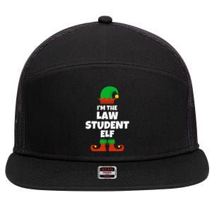 IM The Law Student Elf Family Pajama Christmas Funny 7 Panel Mesh Trucker Snapback Hat