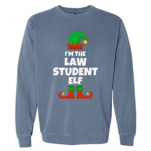 IM The Law Student Elf Family Pajama Christmas Funny Garment-Dyed Sweatshirt