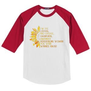 IM The Liberal Woman You Were Warned About Kids Colorblock Raglan Jersey